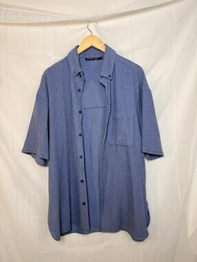 Standard Cloth Waffle Knit Button Front Shirt Men’s Small Short Sleeve